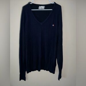 Vintage Christian Dior Monsieur Sweater Men's XL Blue V Neck Pullover USA